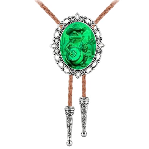 Image of Jeilwiy Bolo Tie for Men Western Cowboy Gothic Bolo Tie Necklace Halloween