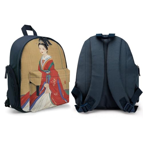Asian Ladies Backpack for Men Women, Durable Small Bookbag Lightweight Daypack for Travel, Hiking, Blue-style4