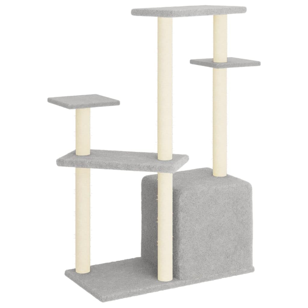 Rascador para Gatos con Postes de sisal Gris Claro 107,5 cm, LAPOOH Rascador Gato, Arbol Rascador para Gatos, Gatos Accesorios, Torre Gatos, Arranhador para Gatos, Casa para Gatos
