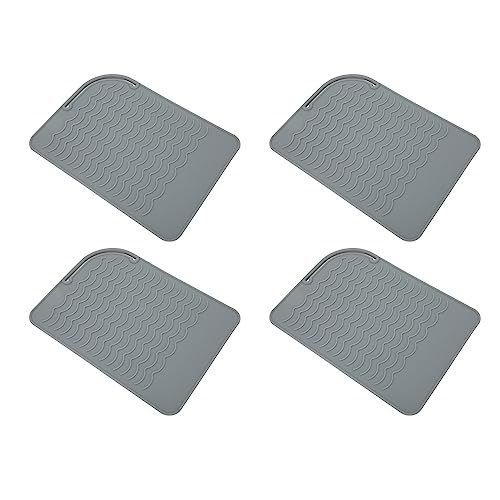 4Pcs Heat Resistant Straightener Pad, Silicone Heat Resistant Mat Heat Mat for Curling Iron Straightener Flat Iron miniatura 3