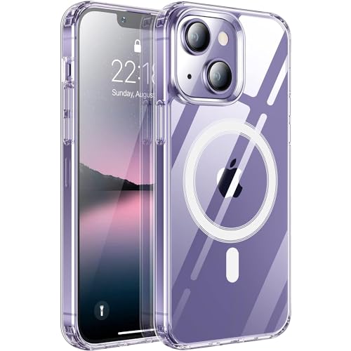 Oprimio Magnetische Hülle für iPhone 13 Mini - Transparente Handyhülle, Starker Magnet, Kratzfeste PC-Rückseite - Kompatibel mit MagSafe Zubehör