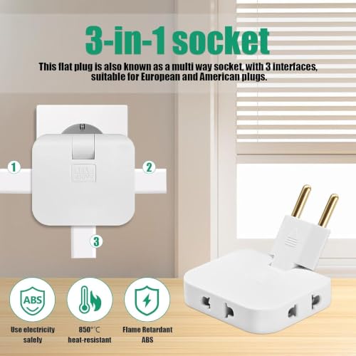 Image of 3-in-1 Rotatable Foldable Power Plug Adapter Travel & Home /Office