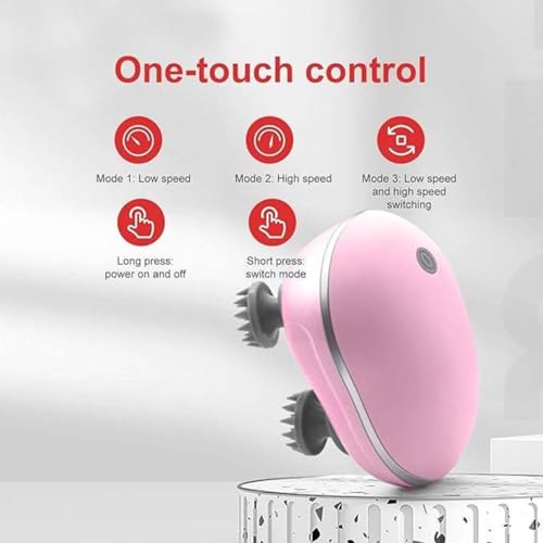 Image of Electric Scalp Massager - 96 Silicone Kneading Points with Detachable Heads | Multi-Use Scalp, Body & Head Massager for Hair Growth | Ergonomic Green Design