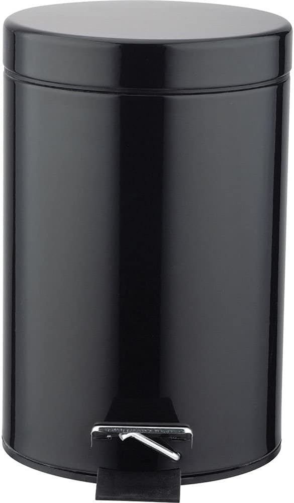 simplehuman CW1319 6L Round Pedal Bin, Small Bin for Bathroom Bedroom Office, Strong Steel Pedal ...