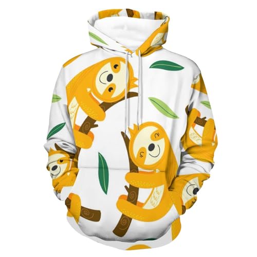 Hoodie Loup Brun UMENG pour homme et femme, pull à capuche décontracté taille S