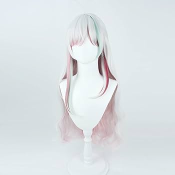 Amazon.co.jp: コスプレウィッグ 石神のぞみ 銀 赤 青 グラデーション