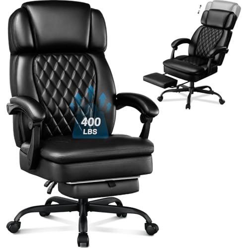 400lbs Executive Office Chair with Foot Rest for Heavy...