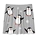 PUYWTIY Fashion Pajama Shorts for Men, Soft Lightweight Lounge Pj Shorts Elastic Waistband Sleep Bottoms Cute Penguin Grey Loungewear (4XL)