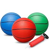 Dilabnba 7' Mini Rubber Replacement Basketballs for Basketball Hoop, Toddler Soft Beach Pool Bouncy Ball Sports Party Game for Kids(3PCS)