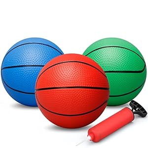 7″ Mini Rubber Replacement Basketballs for Basketball Hoop, Toddler Soft Beach Pool Bouncy Ball Sports Party Game for Kids(3PCS)