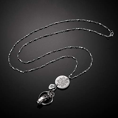 Jovitec Lanyard Id Badge Holder Necklace With Id Hook And Inspirational Pendant (Silver) #TOP5