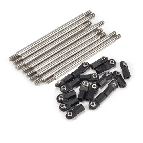Kit de liens RC 275mm en acier inoxydable avec embouts de tige M4 pour châssis SCX10 D90 1/10