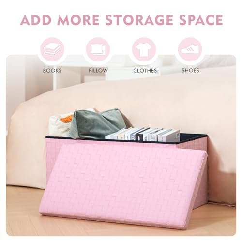 B Fsobeiialeo BZG-LONG-PINK-1 Folding Storage Ottoman thumb #3