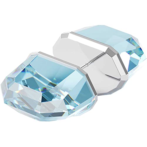 Swarovski Lucent Ohrstecker, Rhodinierter Ohrring mit Blauen Swarovski Kristallen