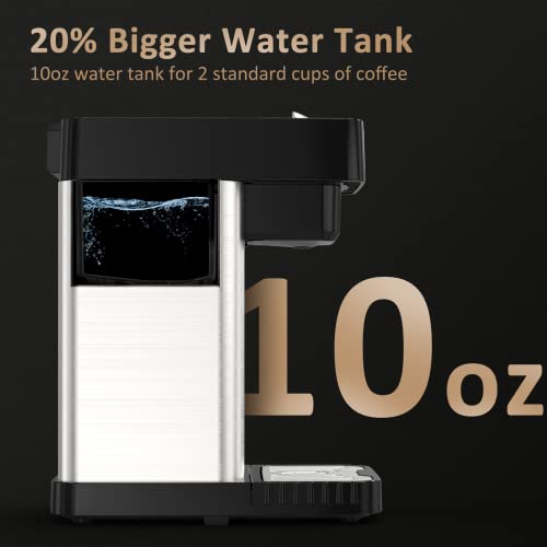 Single Serve Coffee Maker, Stainless Steel Coffee Pod Brewer, 10Oz Brew Sizes Coffee Maker With Auto Off, Rapid Coffee Pot With K-Cup Pods & Coffee Capsule, Coffee Machine With One-Button Operation #TOP5