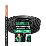 KIRFEIHT THHN Electrical Wire 14 Gauge,25 FT UL Listed Stranded Bare Copper Ground Wire Electrical Wire,600V Rated Heat Nylon-Coated Building Wires for Residential,Industrial Equipment - Black