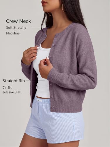 Image of Trendy Queen Cropped Cardigan Sweaters for Women Fall Fashion Clothes 2026 | Lightweight Knit Button-Down, Y2K Open-Front Layering Piece for Fall, Spring & Office Wear