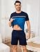 Bresdk Schlafanzug Herren Kurz Baumwolle Kurzarm Pyjama Set Zweiteiliger Shorty Pyjamaset mit T-Shirt und Shorty Schlafanzughose Männer Nachtwäsche Hellblau L