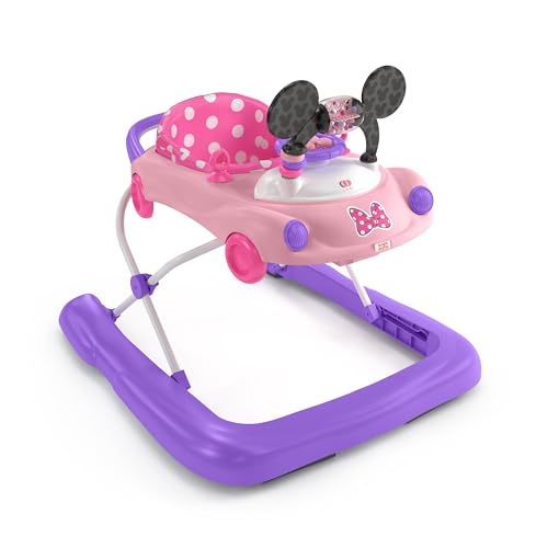 Image of Bright Starts Disney Baby Minnie Mouse Go, Go Bows 3-in-1 Car Walker, Pink and Purple, 6-24 Months