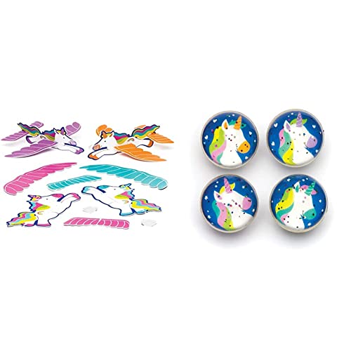 Baker Ross Gleiter Regenbogen-Einhorn (8 Stück) & Glitzerflummis „Regenbogen-Einhorn“ für Kinder – perfekt als kleine Partyüberraschung für Kinder (8 Stück)