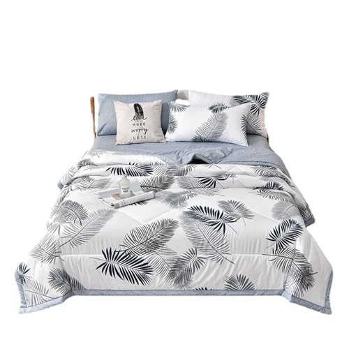 Cooling Blanket Plaid Summer Cool Quilt Washed Cotton Comfortable Lightweight Air Condition Thin Comforter Simple Feather Blanket for Adults(Color12,200x230cm) - HJLLJJGA HJLLJJGA