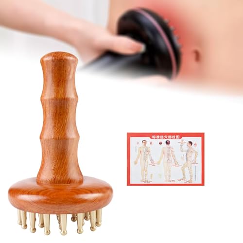 Peigne de massage polyvalent en bois avec brosse corporelle et carte de points - 4