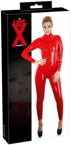 Late X, Latex Catsuit, Rot, Größe XXL