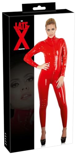 Late X Catsuites Ensembles sexy pour femme en cuir, latex ou vernies Rouge L