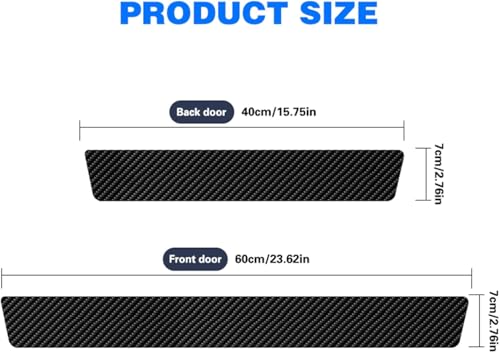Lot de 4 seuils de portière de Voiture en Fibre de Carbone pour Mitsu-bishi ASX, Protection Anti-Rayures et Anti-Usure, Blanc – vue 4