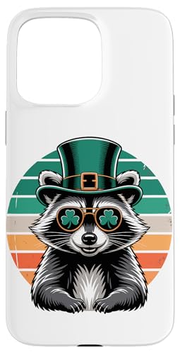 St. Patrick's Day Raccoon with Shamrock Sunglasses Coque pour iPhone 15 Pro Max