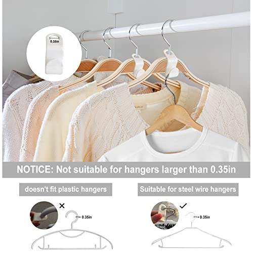 Oude Hower 72Pcs Clothes Hanger Connector Hooks, Hanger Extender Clips, Cascading Hanger Hooks For Heavy Duty Space Saving Cascading Connection Hooks, Velvet Huggable Hangers Accessory (White) #TOP1
