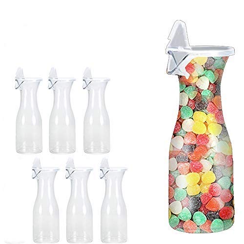 Tiger Chef Transparente Acrylkaraffe mit Ausgießer und Deckel, zum Servieren von Wein, Saft, Getränken, Dekanter, BPA-frei, 6 Stück Cover