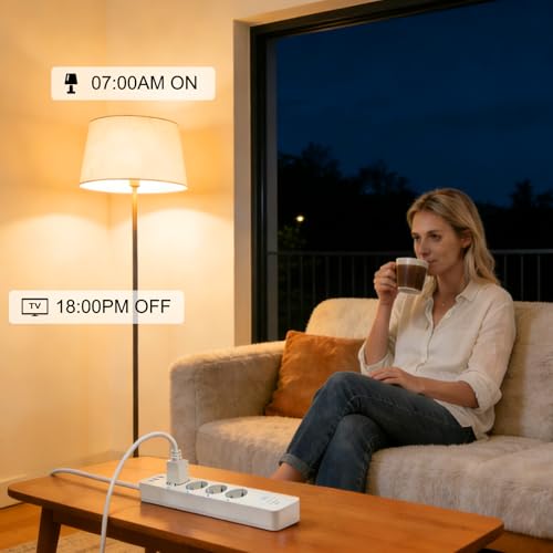 ANTELA Regleta Inteligente con USB WiFi 3680W/16A,4 Enchufes+2 USB A+2 USB C (Carga Rápida), Monitoreo de Consumo,Horarios y Temporizadores,Compatible con Alexa y Google Home,2,4 Ghz - imagen 3