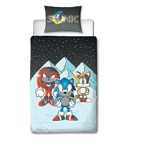 Sonic The Hedgehog Character World Official Single Duvet Cover Set, Snow Design, Multicolor - Image 2