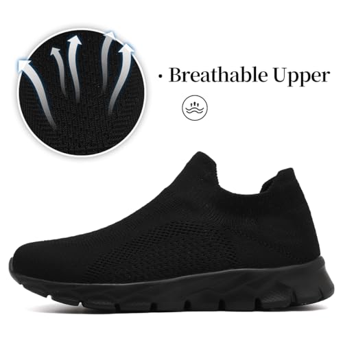 Womens Slip on Walking Shoes Running Tennis Sneakers Gym Lightweight Breathable Sock Shoe Non-Slip Mesh Fashion Casual Comfor Athletic Fitness Outdoor Workout2