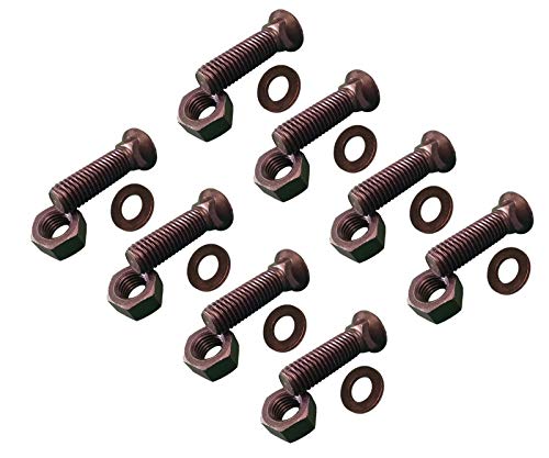 8 -Plow Bolt, Nut, washer Blades/Cutting Edge, 5/8-11x2 1/4 - Grade 8, Dome Head
