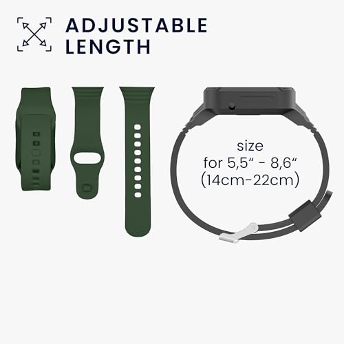 kwmobile Sportarmband kompatibel mit Xiaomi Redmi Watch 3 Active/Redmi Watch 3 Lite - Armband f&uuml;r Smartwatch TPU Silikon f&uuml;r Fitnesstracker - mit Schutz Bumper Dunkelgr&uuml;n