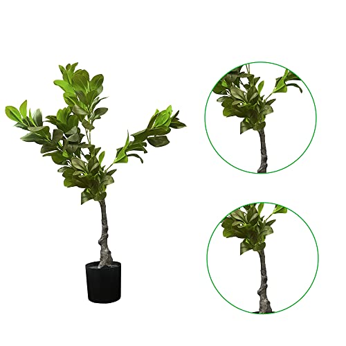 Image of Kayra Decor 3 Feet Rubber Ficus Plant - Artificial Tall Plants for Home Decor with Pot (Black)