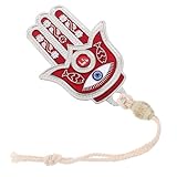 TOBBOMEY Colgante Decorativo Hamsa de Mano Ojo Turco Rojo, Protección Ligera para Uso en Bolsos, Llaves y Espacios Personales, Amuleto contra Mal de Ojo