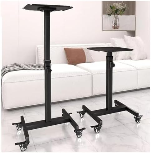 Adjustable Rolling Projector Stand Cart - Height Adjustable (70-110cm) Mobile Projector Floor Stand on Wheels for Couch, Bedside, Home & Office Meetings