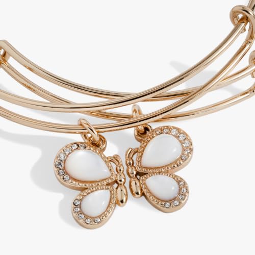 Image of Alex and Ani Butterfly Mother of Pearl Huggie Hoop Earrings