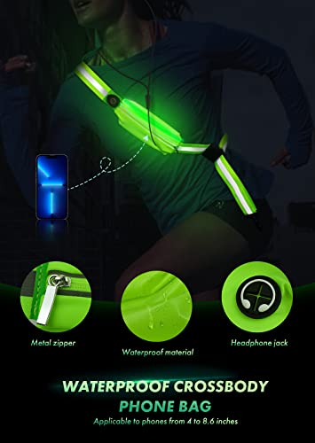 Fokia Kunbio LED Reflective Belt Sash for Walking at Night, Night Running Safety Gear High Visibility Rechargeable LED… - Image 6