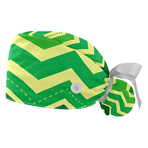 Chapeaux bouffants St Patricks Day JDEZ rayures vertes lot de 2 casquettes de travail