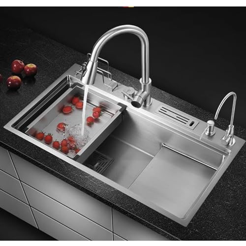 Évier de cuisine à gradins grand lavabo de comptoir 80x45cm - 4