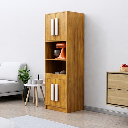 Image of Bniture Multipurpose Crockery Cabinet | Engineered Wood Kitchen Cabinet Modern with 4 Doors and Open Shelves | Crockery Unit for Dining Area | Kitchen Crockery Cabinet for Home | Giant Wood