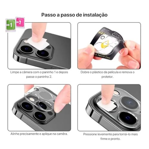 Película De Vidro 3D Tela Toda Para iPhone + Película Lente de Câmera (iPhone 16)
