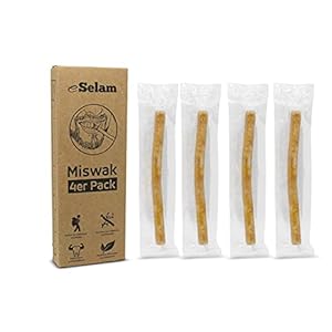Premium Miswak Set van 4 – Siwak – tandenborstelhout met natuurlijke flouriden – voor gezonde en lichte tanden – eSelam