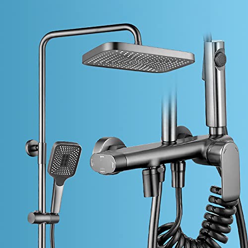 Ensemble combiné de douche gris mural de qualité supérieure avec mitigeur - 3