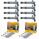 Yoshi Motors Ignition Coil Packs UF270 & NGK Platinum Spark Plugs Replacement For 2000 2001 2002 2003 2004 2005 2006 2007 2008 Dodge Ram 1500 Dakota SLT Jeep Grand Cherokee 4.7L V8 Coil Packs Set of 8