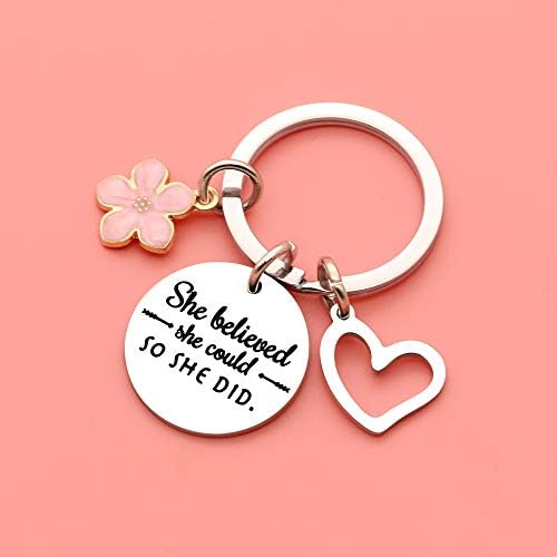 Inspirational Quote Keyring Keychain Gifts Women Girl's Key Ring Chain Gift for Daughter, Niece, Sister, Best Friends